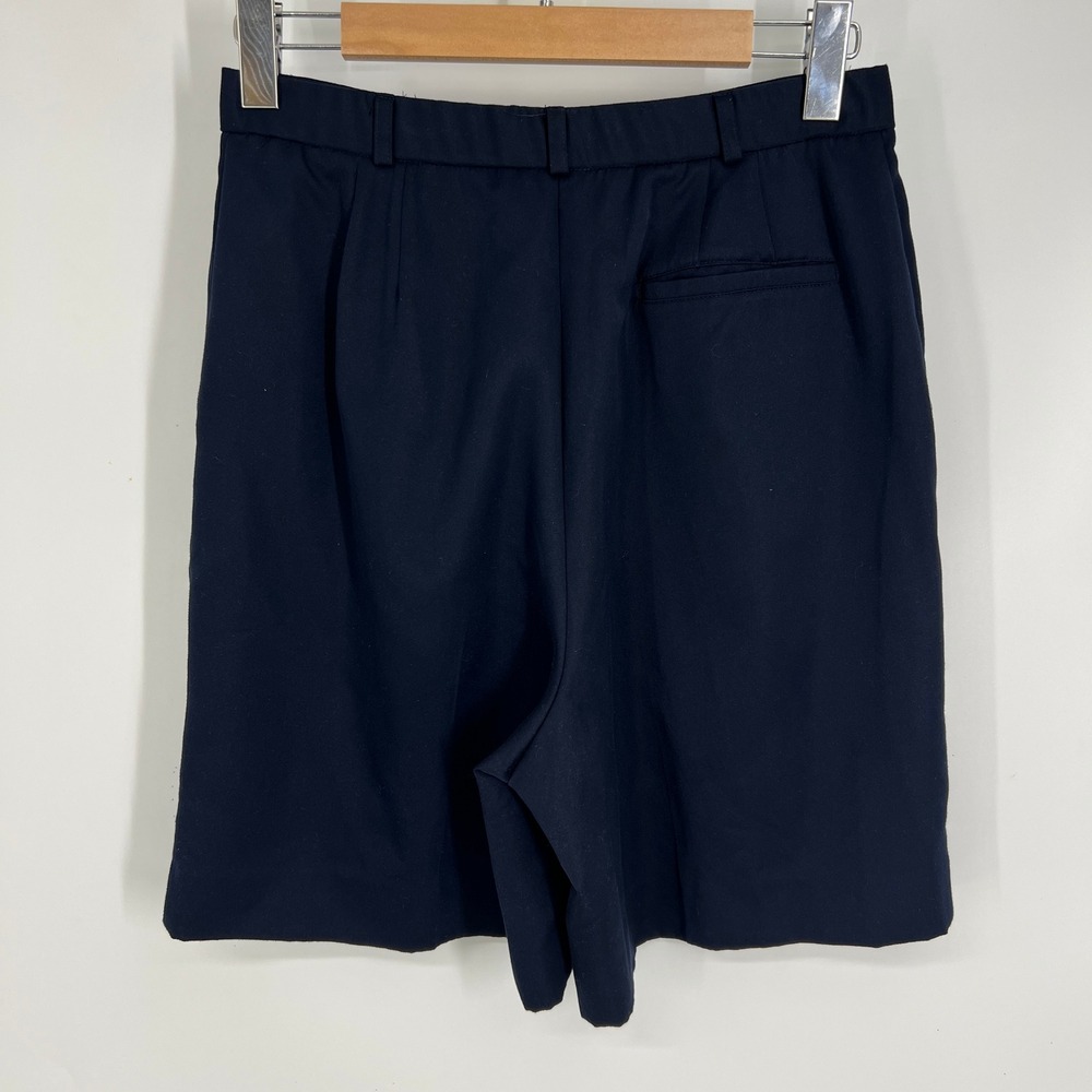 Vtg Callaway Golf Nordstrom Navy Blue Pleated Microfiber Shorts Womens 12 USA - Picture 2 of 12